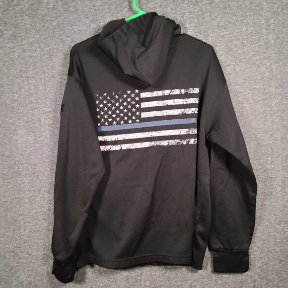 Rothco Hoodie Black Concealed Carry Thin Blue Line US Flag Pullover Sweatshirt M - Picture 13 of 16